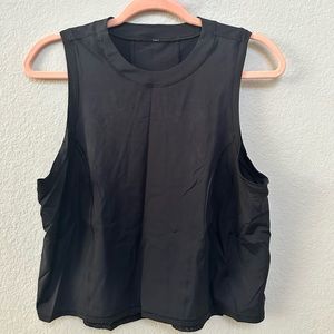 Black size 10 lululemon tank top muscle tee fit high neck